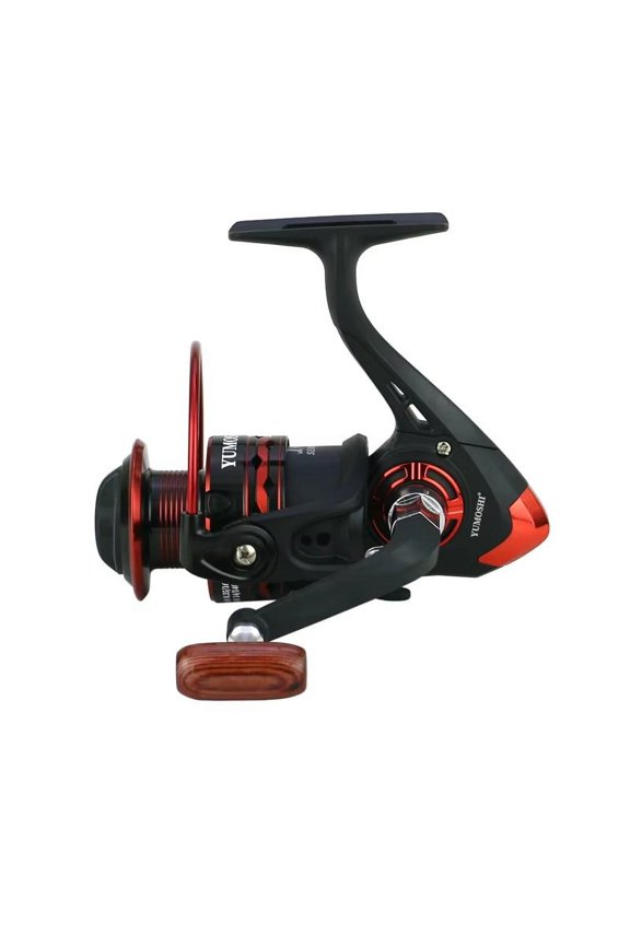 14BB Metal Wire cup Wooden Grip Professional Spinning Fishing Reel 5.2:1 Gear Ratio Sea Bass Fishing Wheel With Spare Spool