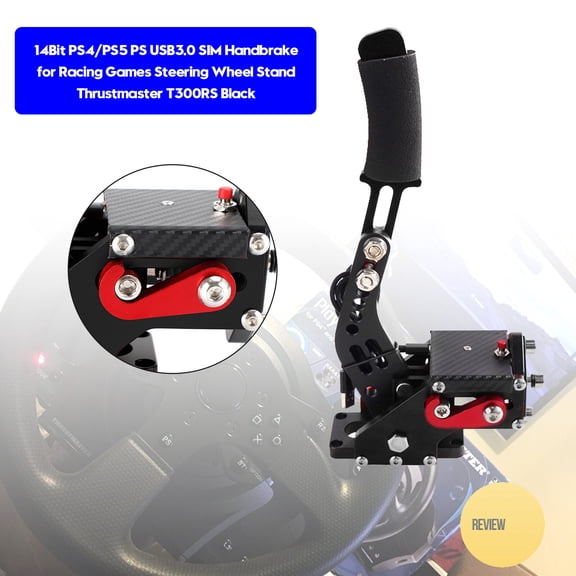 14Bit PS4/PS5 USB3.0 SIM Handbrake for Steering Wheel Thrustmaster T300RS Black