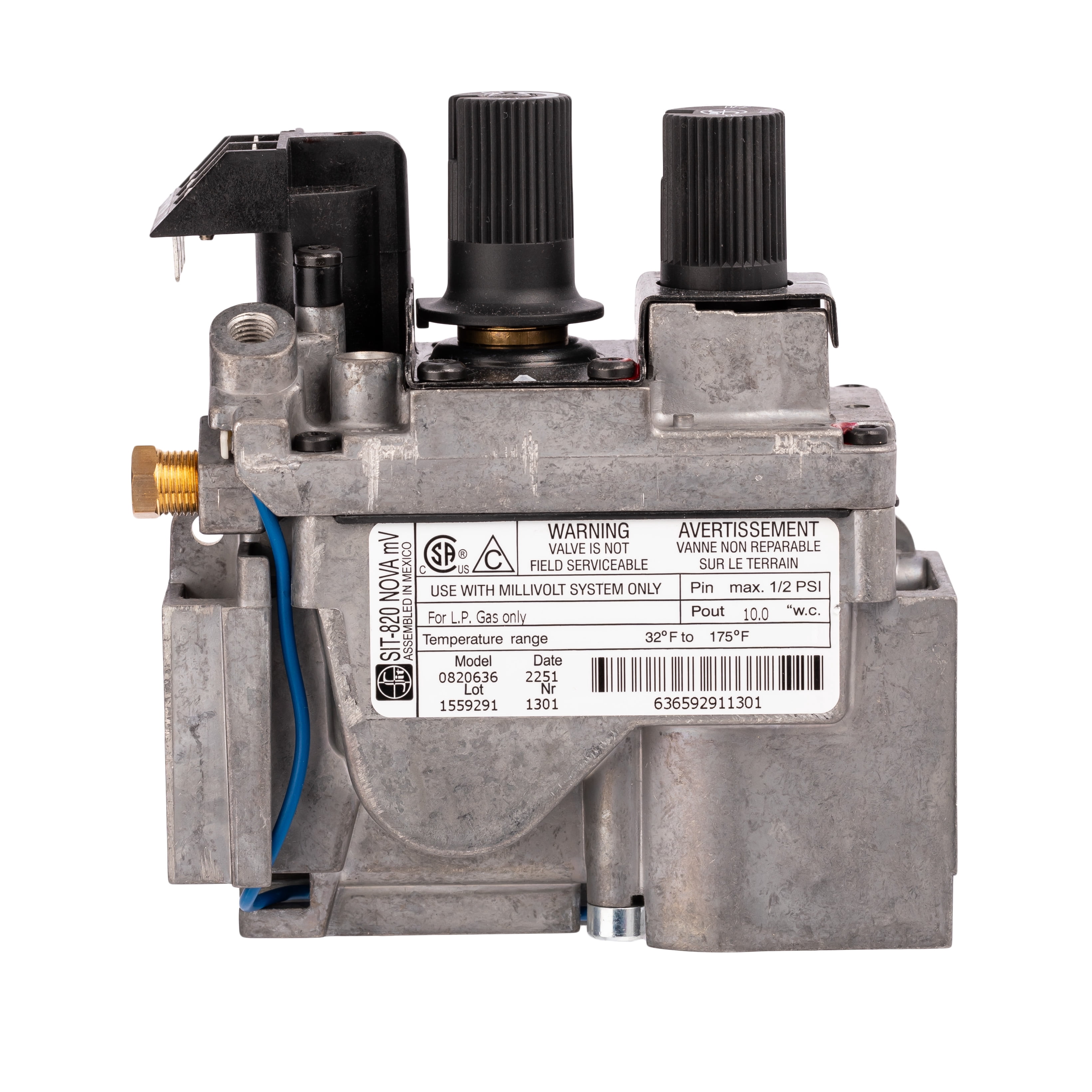14D0468 Monessen Millivolt Propane Gas Valve for Vent-Free Fireplaces ...