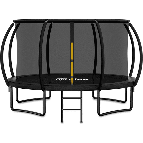 14FT 15FT 16FT Round Trampoline with Enclosure Net - Outdoor Recreational Jumping for Kids, Adults, Backyard, Garden - Includes Ladder