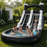 Commercial Water Slide and Splash Pool with Blower for Kids 14FT