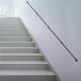thumbnail image 1 of 14FT Industrial Pipe Wall Handrail Modern Galvanized Iron Pipe Stairs Handrail Stairway Railing with 1-1/4 Inch Diameter Pipe Anti-rust Stairs Handrail for Wood Vinyl Brick Stucco Concrete Wall, 1 of 19