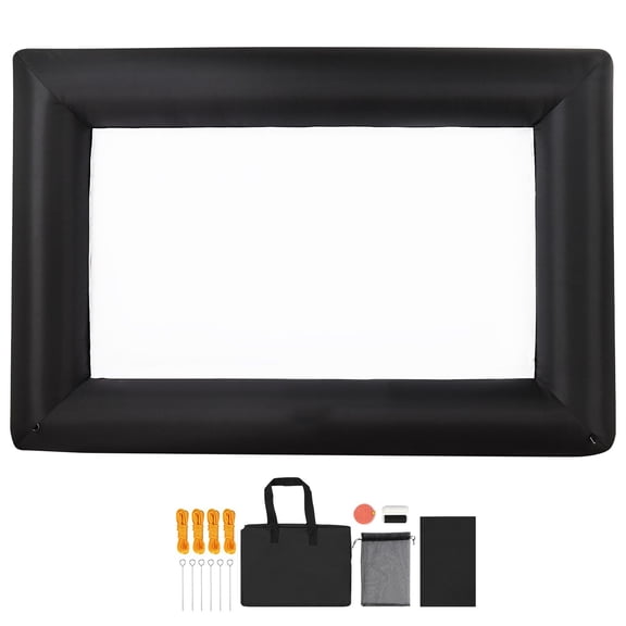 14FT Outdoor Inflatable Projector Screen, Oxford Fabric Blow Up Movie Screen with 120W Air Blower, Portable HD Screen for Backyard Entertainment