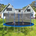 thumbnail image 1 of 14FT Trampoline for Kids & Adults, Recreational Trampolines with Safety Enclosure Net, Ladder, Steel Tube, Round Outdoor Sports Fitness Trampoline, Weight Capacity 130LBS, Blue, 1 of 7