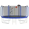 thumbnail image 1 of 14FT Trampoline Kids and Adults, Tranpoline with Basketball Hoop, 1400LBS Heavy Duty Tranpolines for 7-12 Kids Adults, Recreational Trampoline with Safety Enclosure and Non-Slip Ladder, Blue, 1 of 1