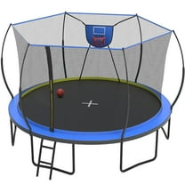 14FT Trampoline for Kids with Basketball Hoop, SHINPT Toddler Trampoline for Backyard, Patio, Indoor Trampoline with Enclosure Net, Adult Trampoline with No-gap Design, Outside Toy for Kids for Gift