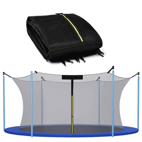 14FT Trampoline Replacement Safety Enclosure Net for 6 Sraight Poles, Trampoline Safety Net Replacement Enclosure Net for 14FT, Weather-Resistant, Tear-Proof, NET ONLY