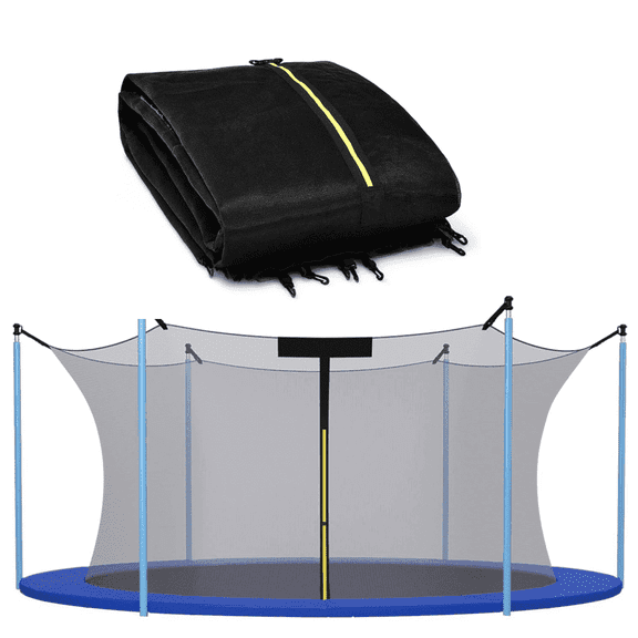 14FT Trampoline Replacement Safety Enclosure Net for 6 Sraight Poles, Trampoline Safety Net Replacement Enclosure Net for 14FT, Weather-Resistant, Tear-Proof, NET ONLY