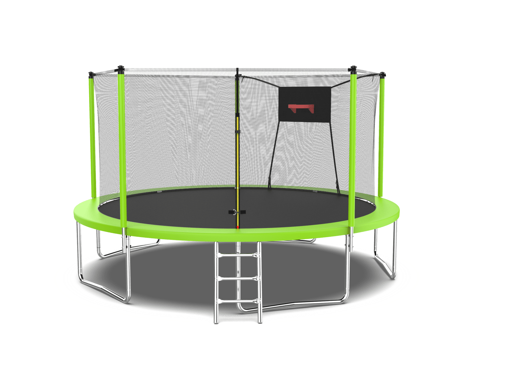 14FT Green Round Trampoline with Enclosure and Ladder