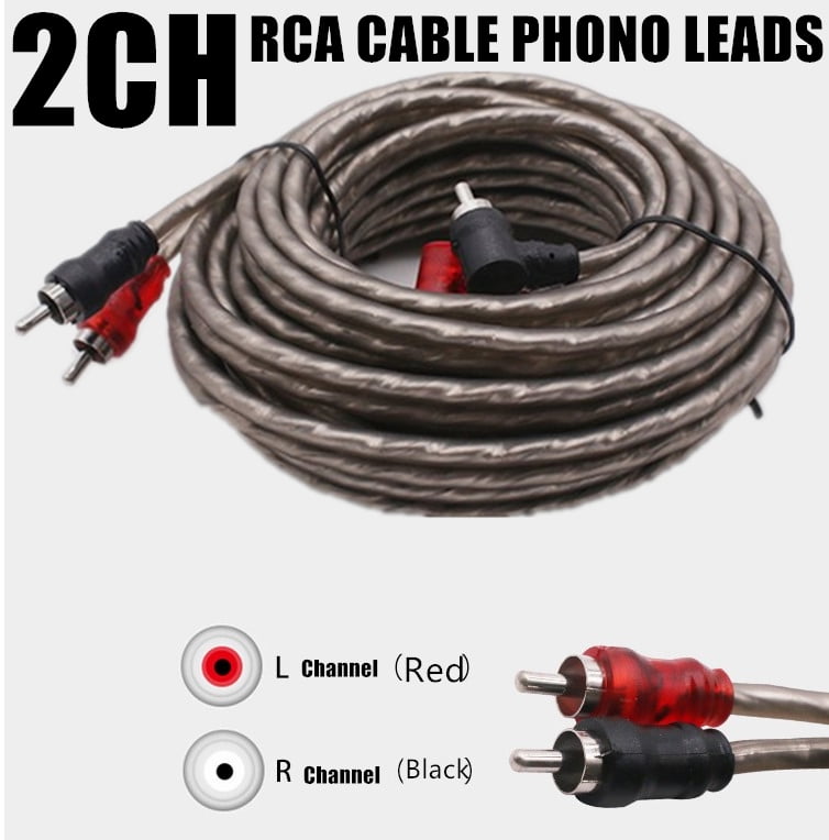 14Ft Car Amplifier Audio Wiring Amp RCA Jack Subwoofer Install Wire