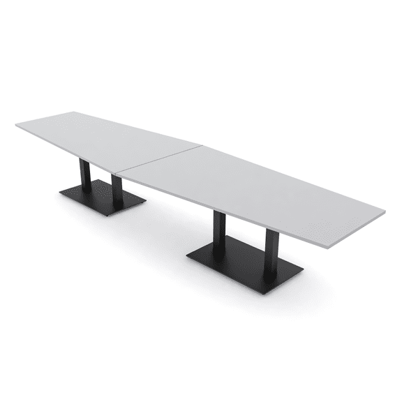 14Ft Hexagon Conference Table With Double Black Bases Electrical Units