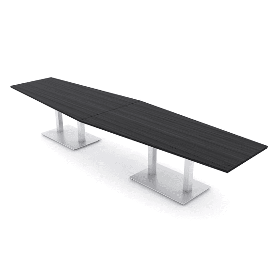 14Ft Hexagon Conference Table With Square Metal Bases Electrical Units