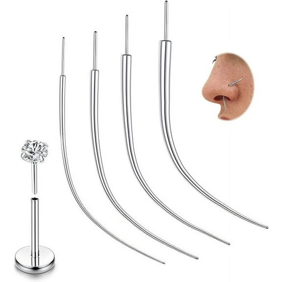 14G/16G/18G/20G Piercing Taper Insertion Tool Piercing Threader Tool for Threaded Push In Threadless Labret Tragus Helix Conch Piercing Jewelry Cartilage Earring Lip Nose Studs Piercing Changing Stret