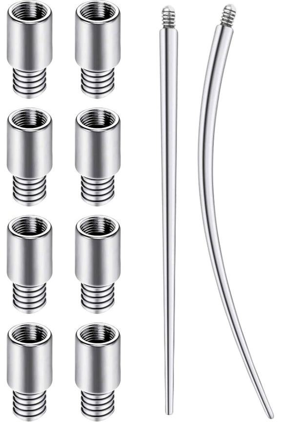 14G 16G Piercing Taper Kit & 2mm Piercing Extension Pole Titanium Tool Set for Internal Threaded Tragus Helix Conch Jewelry Cartilage Earring Lip Nose Studs Changing Stretching Kit Needles[u115]