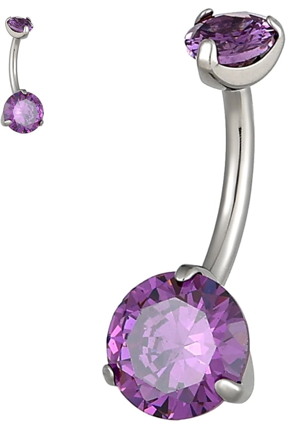 14G Belly Button Ring Titanium Belly Button Piercing Belly Ring Internally Threaded Navel Piercing Jewelry