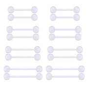 14G Clear Bioflex Flexible Acrylic Straight Tongue Rings Barbells Nipple Ring Retainer Piercing 12mm 14mm 16mm