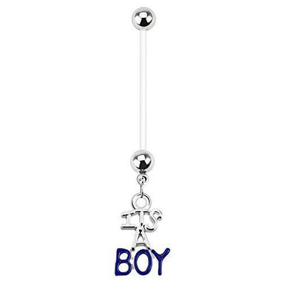 14G Dangle Pregnancy Belly Rings Bioflex with 316L Surgical Steel Balls