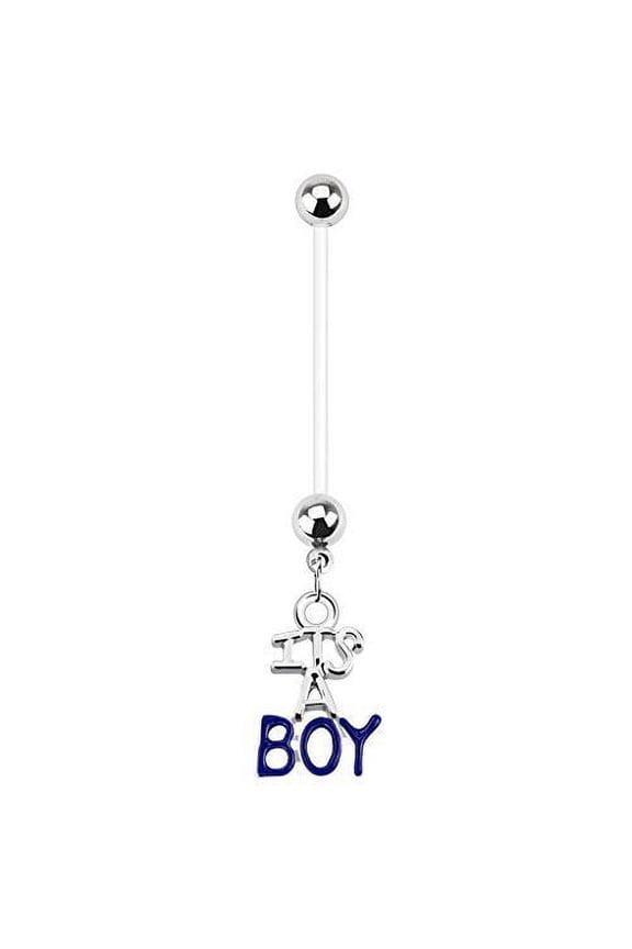 14G Dangle Pregnancy Belly Rings Bioflex with 316L Surgical Steel Balls