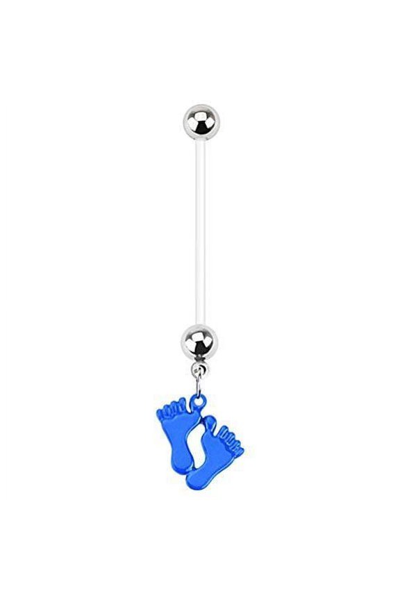 14G Dangle Pregnancy Belly Rings Bioflex with 316L Surgical Steel Balls
