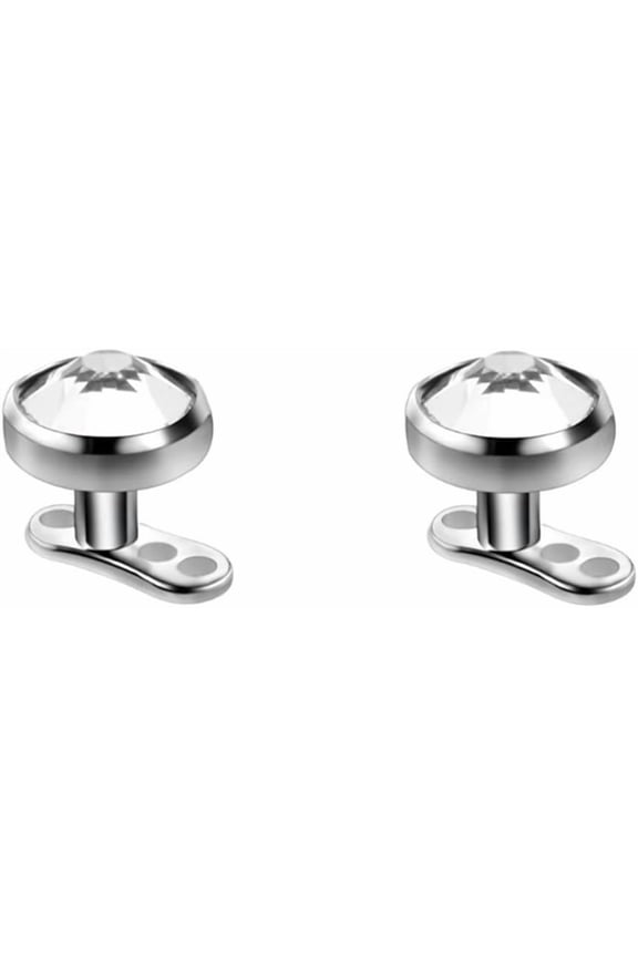 14G Diamond Tops Dermal Anchor Tops and Base Surgical Steel CZ Crystal Internally Threaded Micro Microdermals Body Piercings Studs Dermal Piercings Punk Body Jewelry Gifts for Women Girls Men