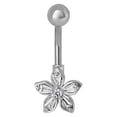thumbnail image 1 of No Boundaries Women's Stainless Steel Flower Belly Ring, 1 of 8