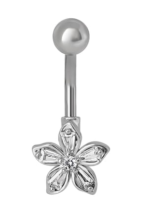Women's Stainless Steel Flower Belly Ring