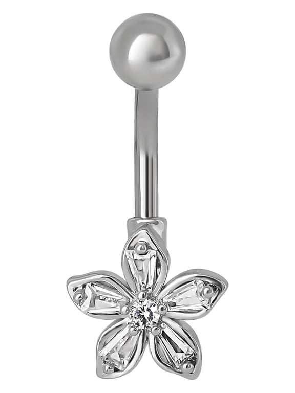 Women's Stainless Steel Flower Belly Ring