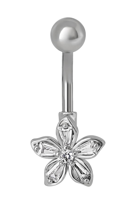 Women's Stainless Steel Flower Belly Ring