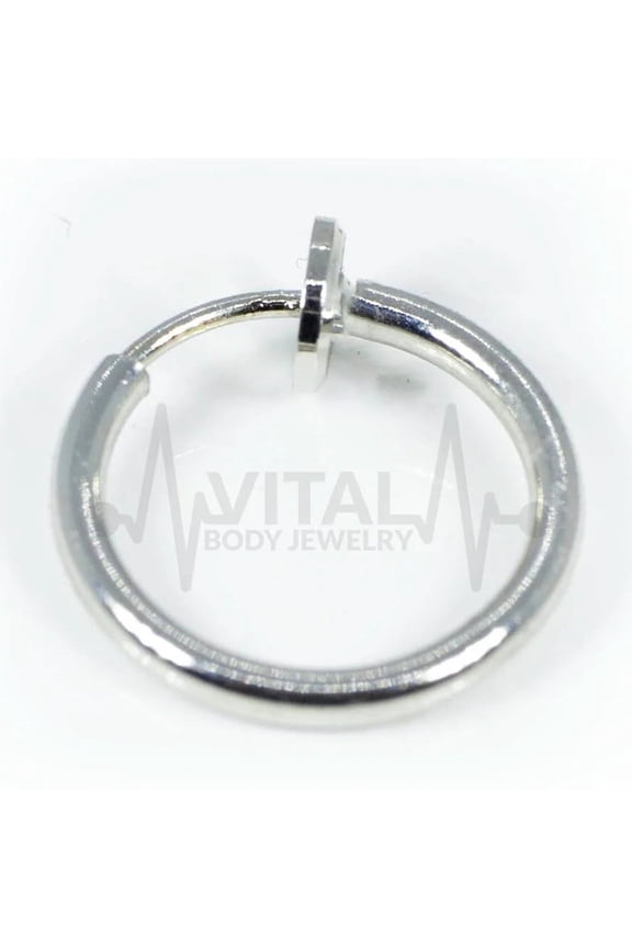 14G Fake Nose Ring, no piercing necessary, Spring Action Closure. Stainless Steel