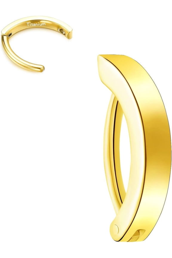 14G G23 Titanium Clicker Belly Button Ring,10/12mm Reverse Curved Hoop Navel Barbell Piercing Jewelry