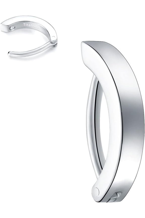 14G G23 Titanium Clicker Belly Button Ring,10/12mm Reverse Curved Hoop Navel Barbell Piercing Jewelry
