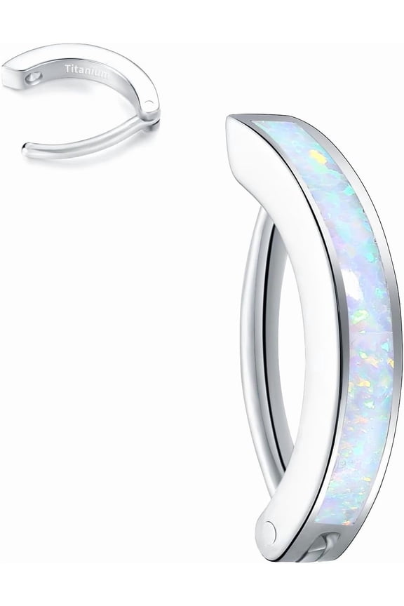 14G G23 Titanium Clicker Belly Button Ring,10/12mm Reverse Curved Hoop Navel Barbell Piercing Jewelry
