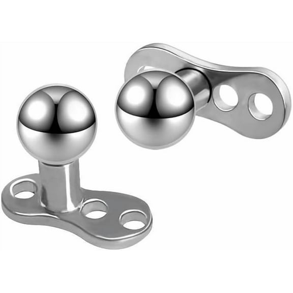 14G Minimalist Ball Dermal Anchor Tops and Base Grade 23 Titanium Round Internally Threaded Micro Microdermals Studs Surface Skin Piercing Body Jewelry for Women Men