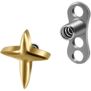 14G Minimalist Cross Dermal Anchor Tops and Base G23 Titanium Surface Skin Piercing Studs Internally Threaded Microdermal Dermal Piercing Body Jewelry 1 Pc