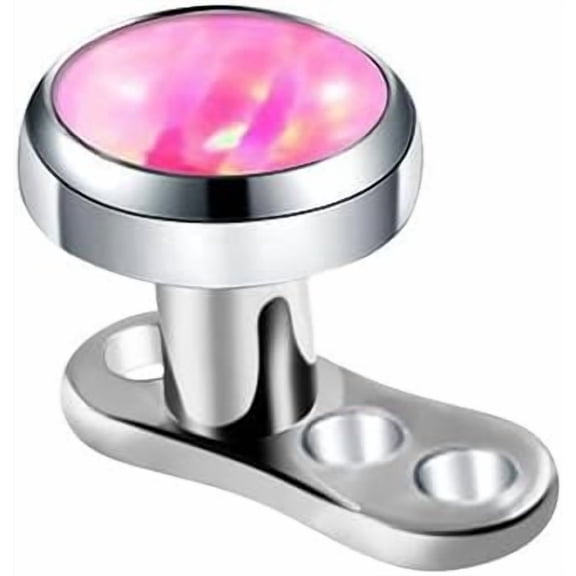 14G Opal Dermal Anchor Top with Base G23 Titanium Internally Threaded Microdermals Body Piercings Studs Surface Skin Piercing Body Jewelry for Women Men