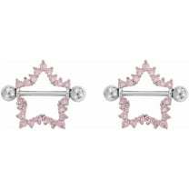 14G Rhinestone Star Nipple Rings for Women CZ Crystal Hollow Stars Nipplerings Nipple Piercing Shield Barbell Sexy Body Piercing Jewelry