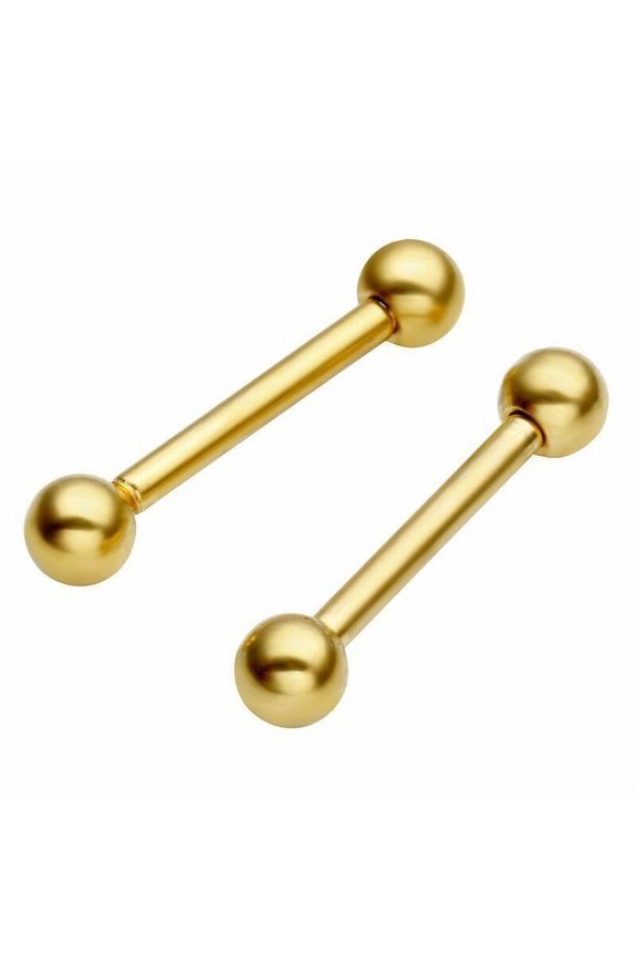 14G Stainless Steel 5mm Ball Nipple Tongue Ring 14mm Bar Body Piercing