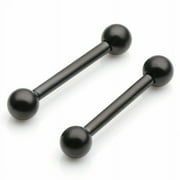 BODY ACCENTZ 14G Stainless Steel 5mm Ball Nipple Tongue Ring 14mm Bar Body Piercing
