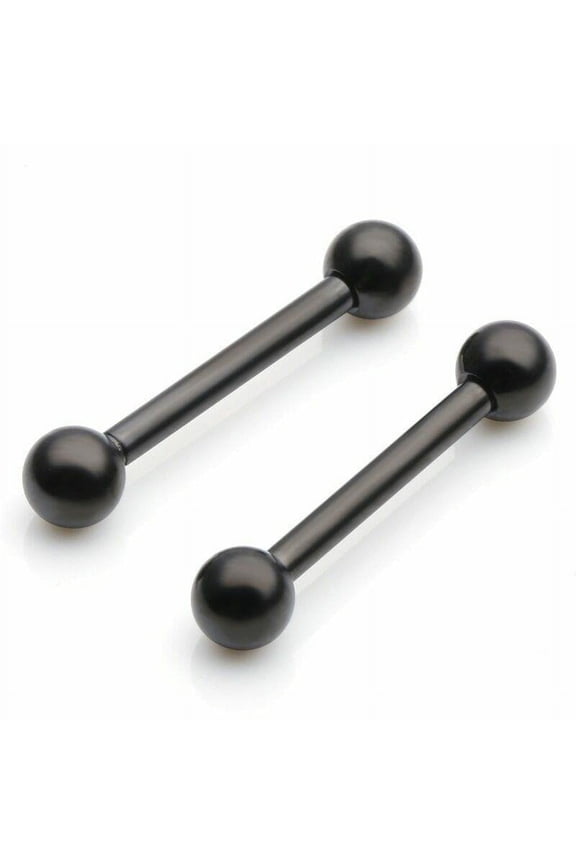 14G Stainless Steel 5mm Ball Nipple Tongue Ring 14mm Bar Body Piercing