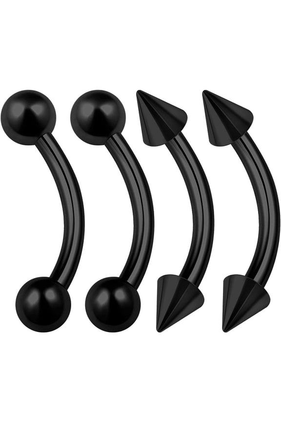 14g Eyebrow Piercing Jewelry, 14G Stainless Steel Vertical Labret Lip Rings, Lebret Piercing Jewelry 2 Pairs