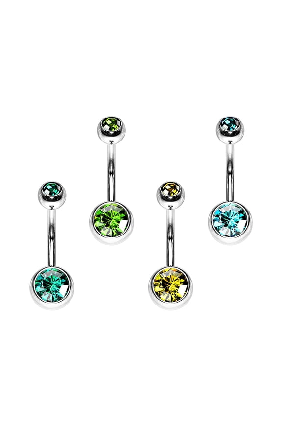 14G Surgical Steel 3/8" Belly Navel Button Rings 10mm Curved Barbell Belly Rings Piercing for Women
