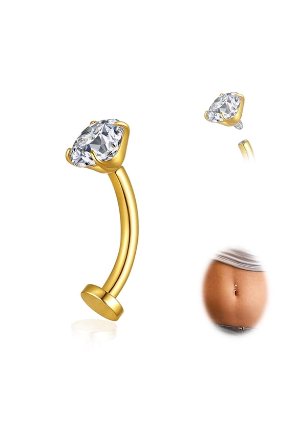 14G Titanium Floating Belly Button Rings for Women Flat Back Belly Rings 10mm Belly Piercing Jewelry