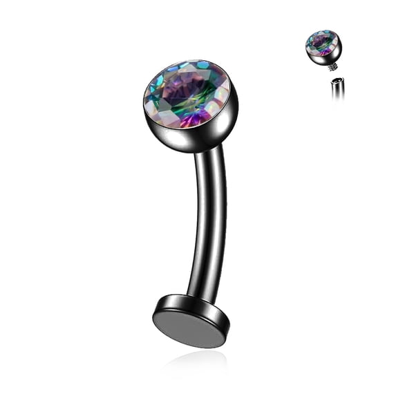 14G Titanium Floating Belly Button Rings for Women Flat Back Belly Rings 12mm Belly Piercing Jewelry