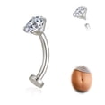 thumbnail image 1 of 14G Titanium Floating Belly Button Rings for Women Flat Back Belly Rings 12mm Belly Piercing Jewelry, 1 of 4