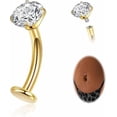 thumbnail image 1 of Gnoliew 14G Titanium Floating Belly Button Rings for Women Flat Back Belly Rings 8/10/12/14mm Belly Piercing Jewelry, 1 of 7
