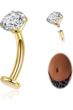 14G Titanium Floating Belly Button Rings for Women Flat Back Belly Rings 8/10/12/14mm Belly Piercing Jewelry