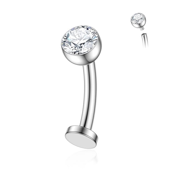 14G Titanium Floating Belly Button Rings for Women Flat Back Belly Rings 14mm Belly Piercing Jewelry