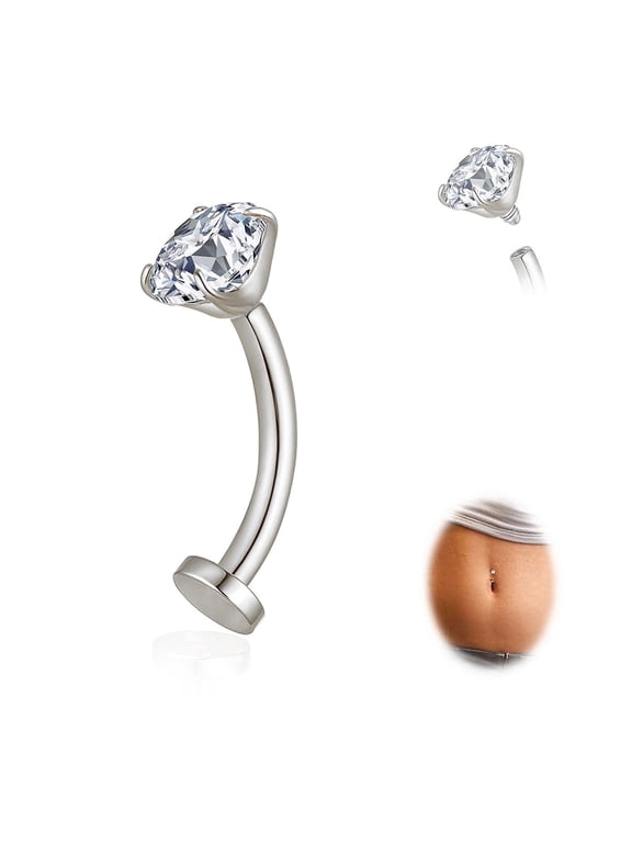 14G Titanium Floating Belly Button Rings for Women Flat Back Belly Rings 8/10/12/14mm Belly Piercing Jewelry