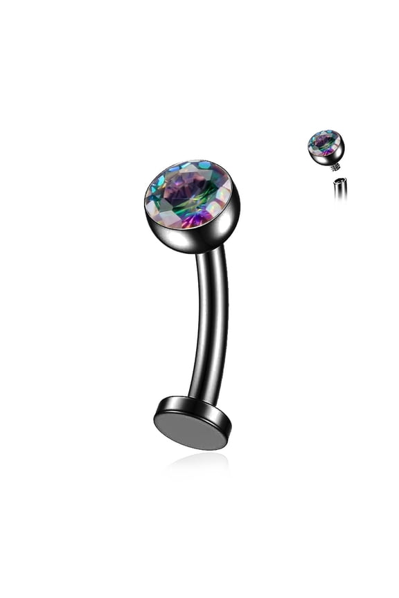 14G Titanium Floating Belly Button Rings for Women Flat Back Belly Rings 8mm Belly Piercing Jewelry