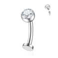 thumbnail image 1 of 14G Titanium Floating Belly Button Rings for Women Flat Back Belly Rings 8mm Belly Piercing Jewelry, 1 of 4